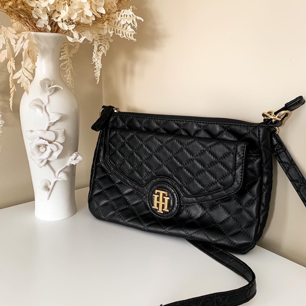 Tommy Hilfiger Black Quilted Crossbody Bag